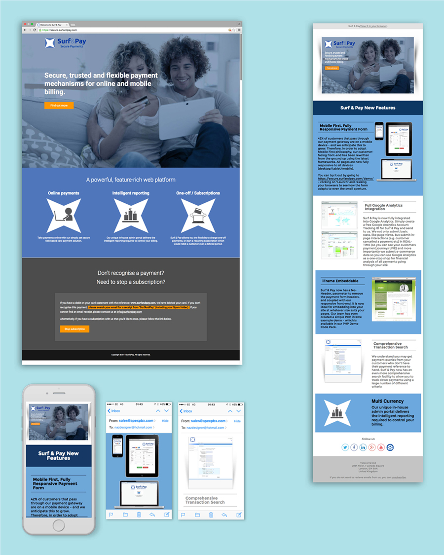 Surf & Pay design for online